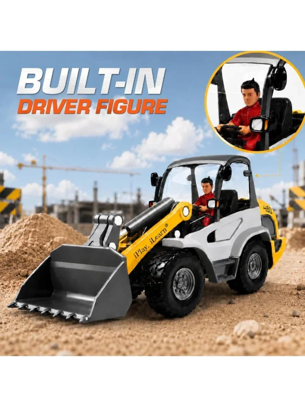 Heavy Duty Construction Playset with Metal Dump Truck, Excavator & Bulldozer